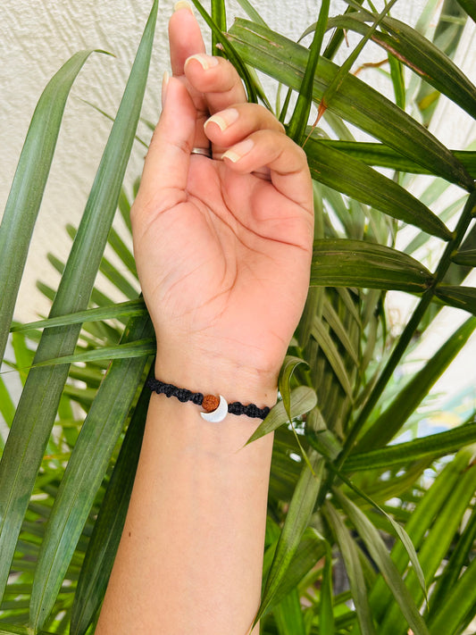 Rudraksh with Moon unisex bracelet