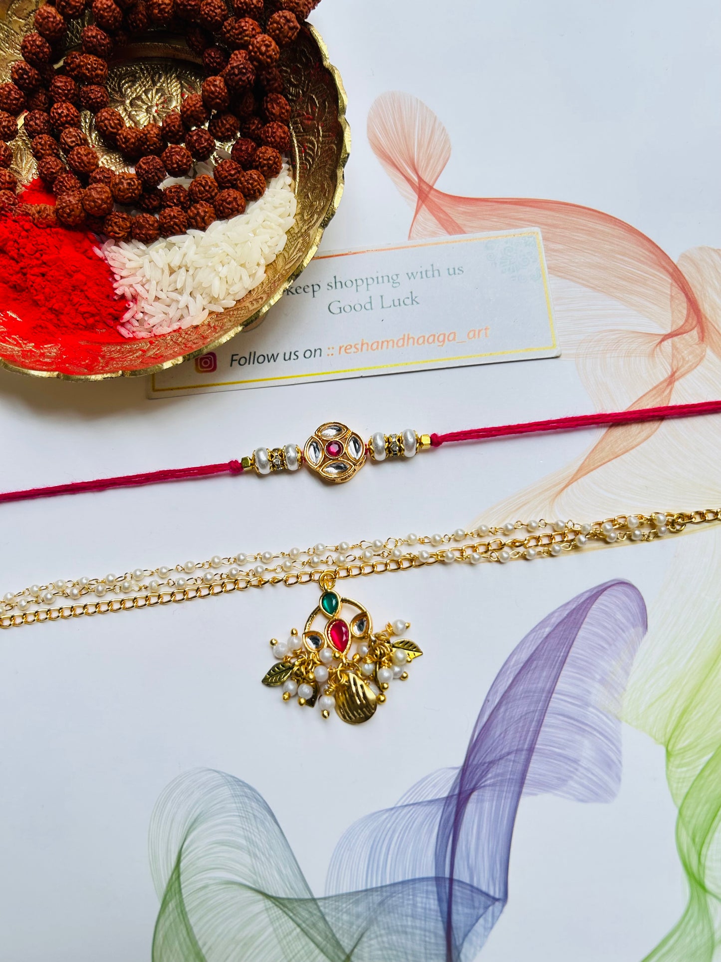 Kundan Couple Rakhi