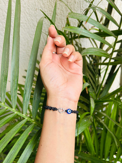 Heart with evileye unisex bracelet