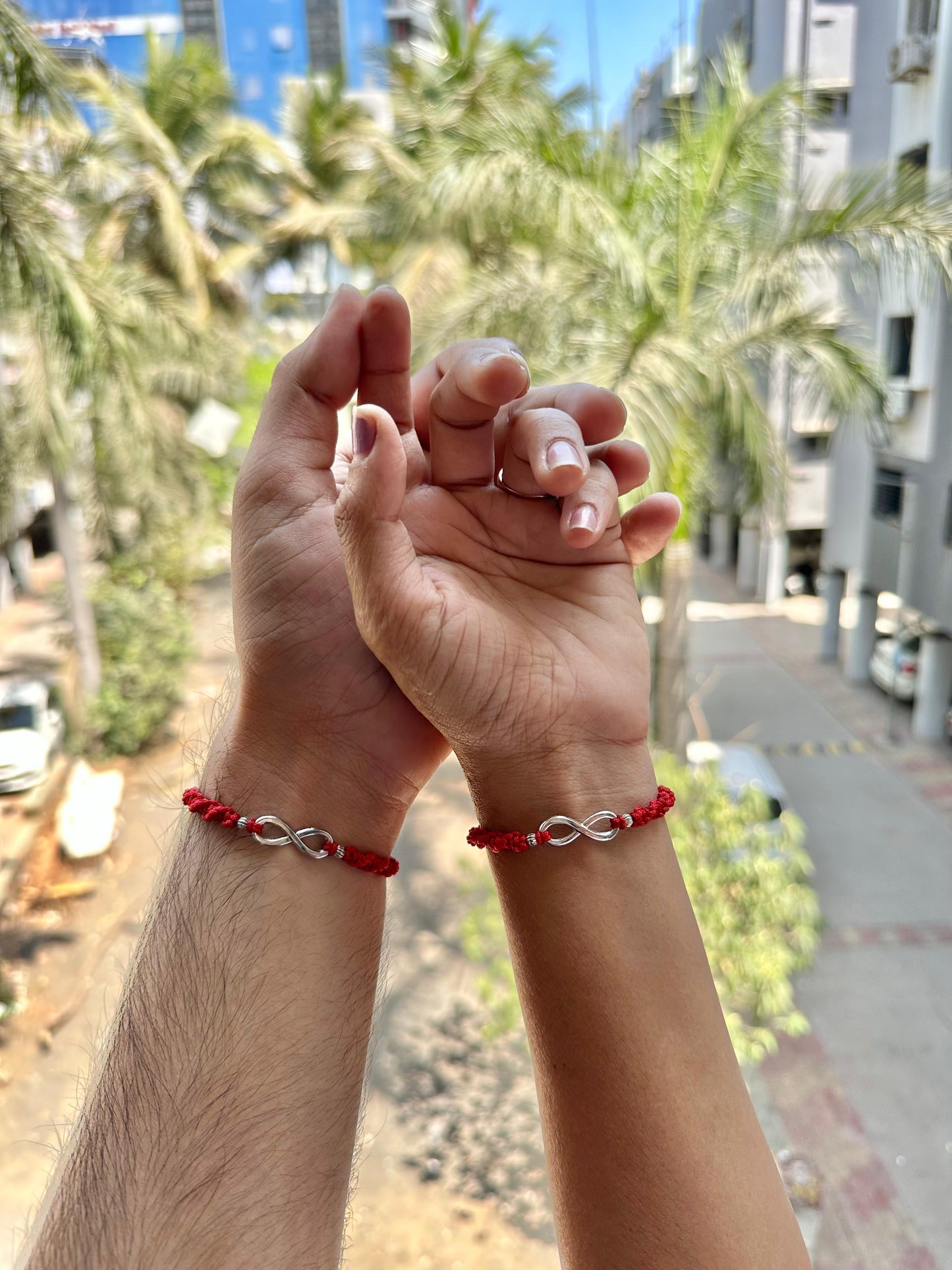 Infinity with beads couple Bracelet