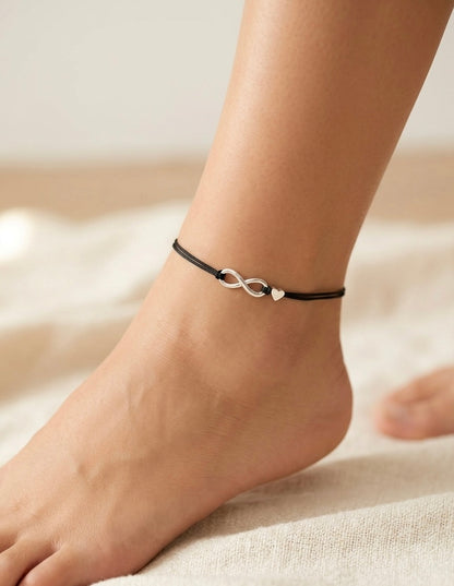 Infinity with heart anklet