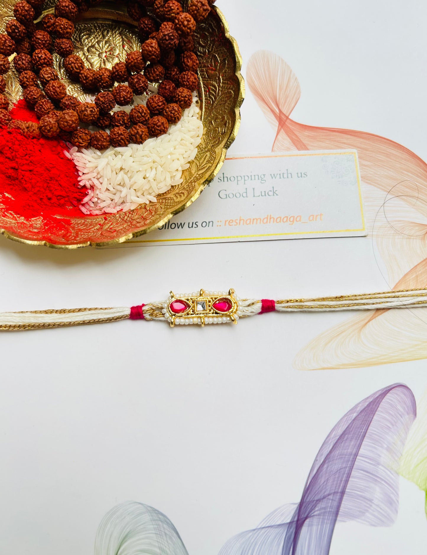 Aesthetic Kundan Rakhi