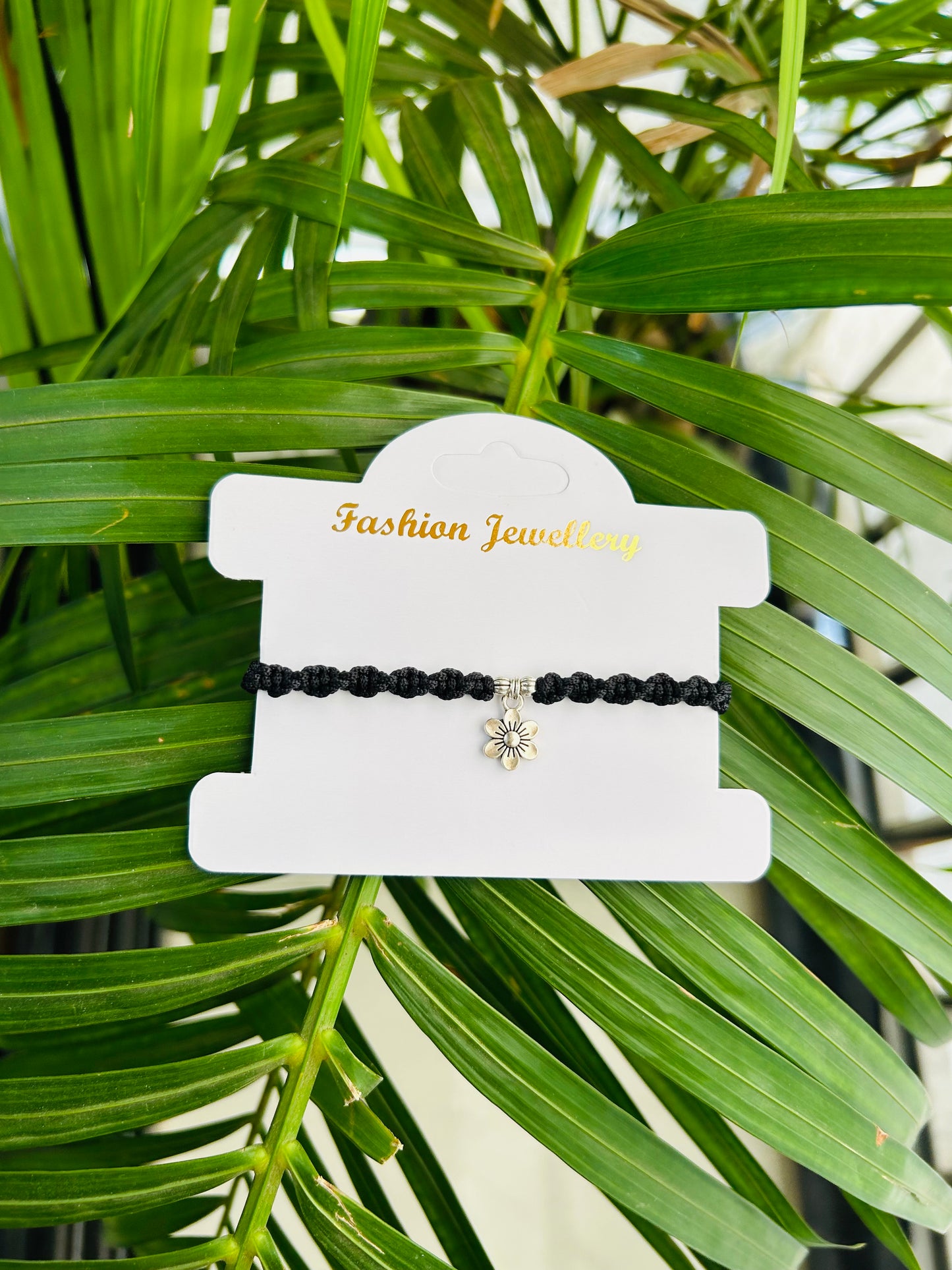 Hanging Flower with beads adjustable anklet