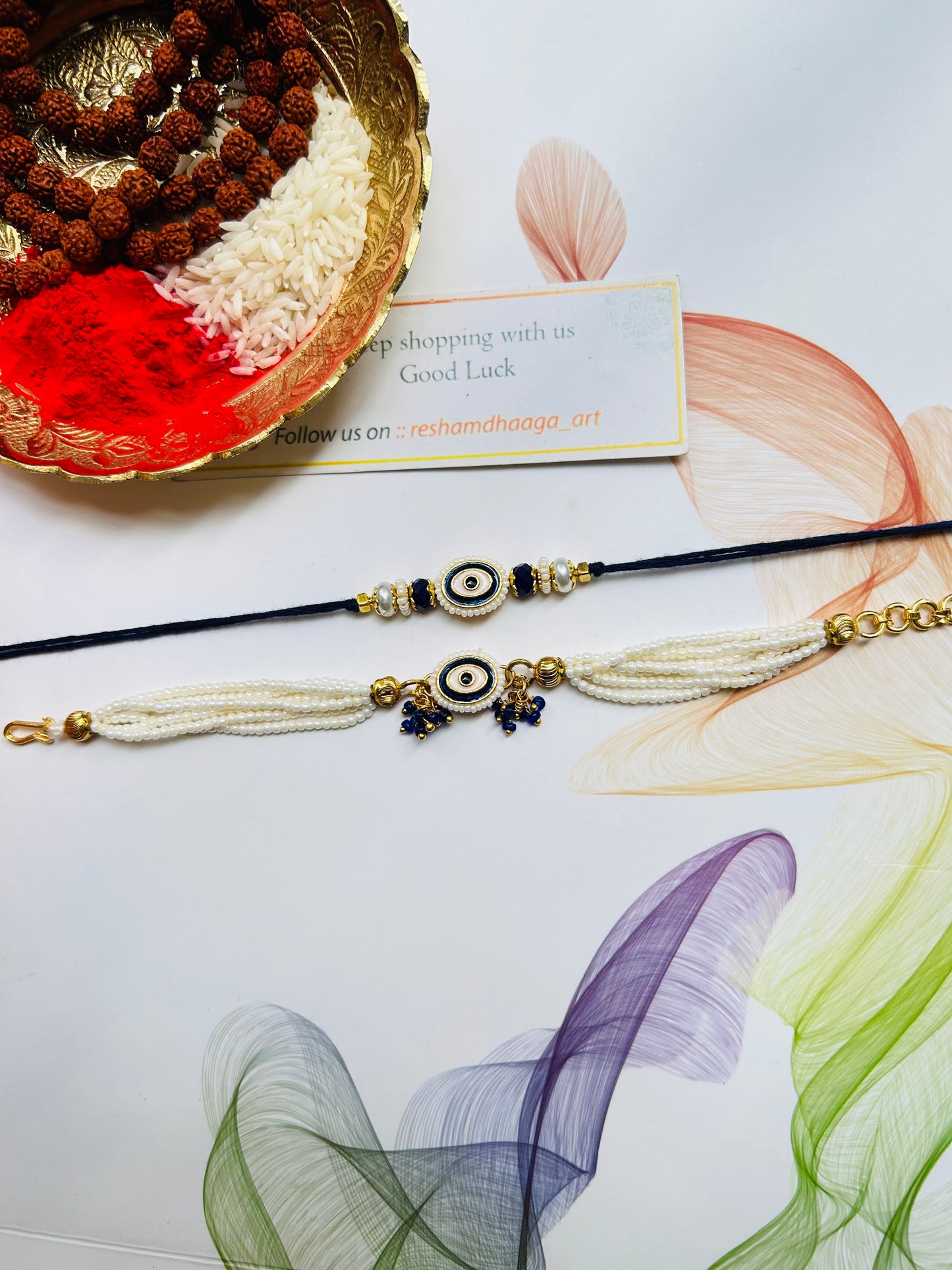 Evil-eye Kundan Couple Rakhi