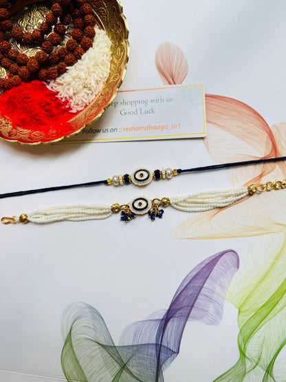Evil-eye Kundan Couple Rakhi