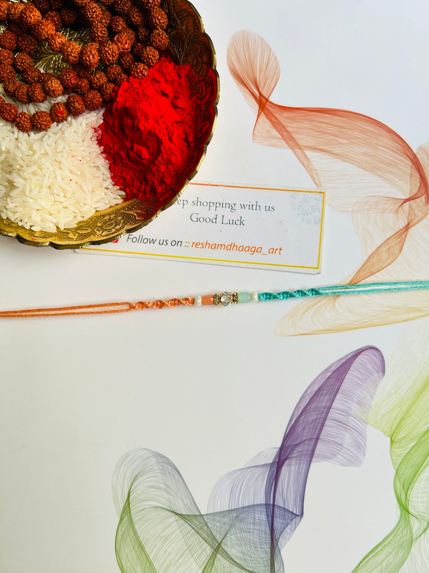 Crystal double color rakhi
