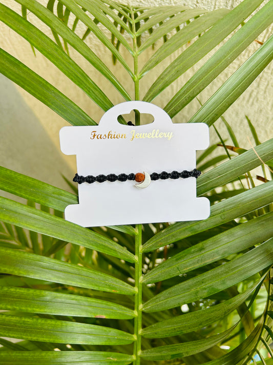 Rudraksh with Moon couple bracelet