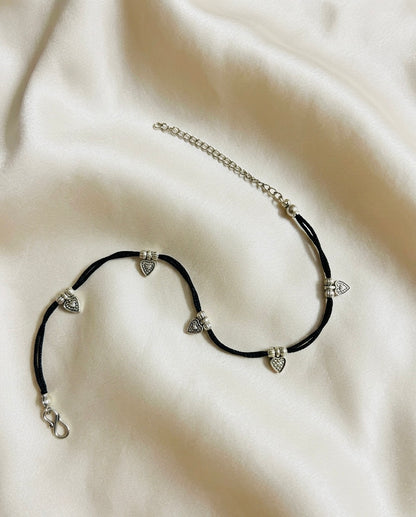 Hanging Heart with beads anklet