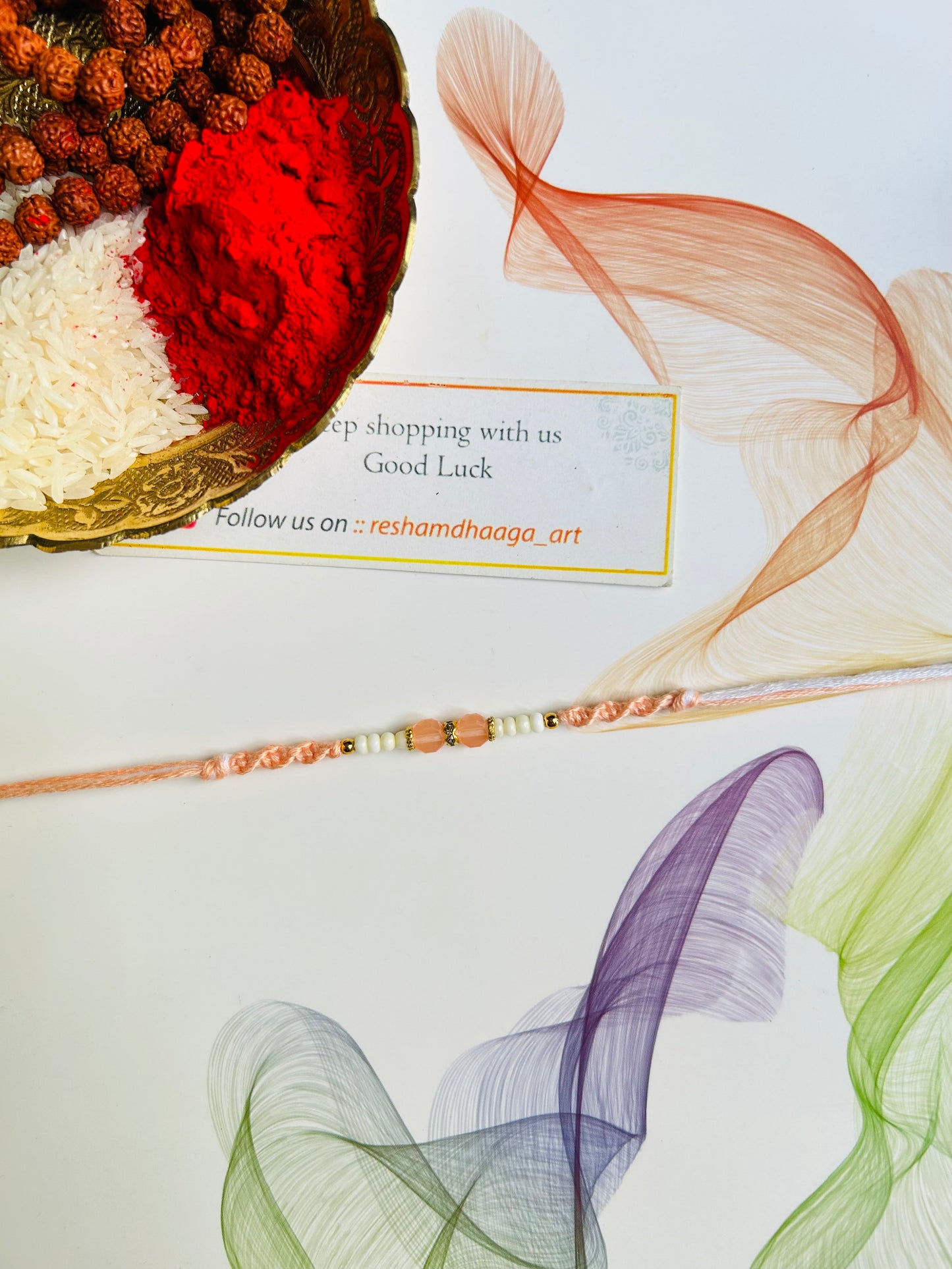 Crystal with beads rakhi