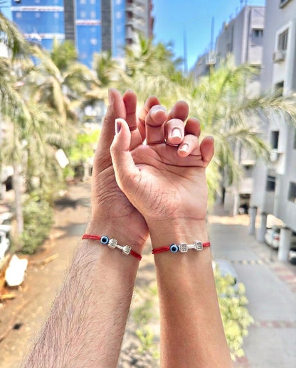 Evileye with dumbbell couple bracelet