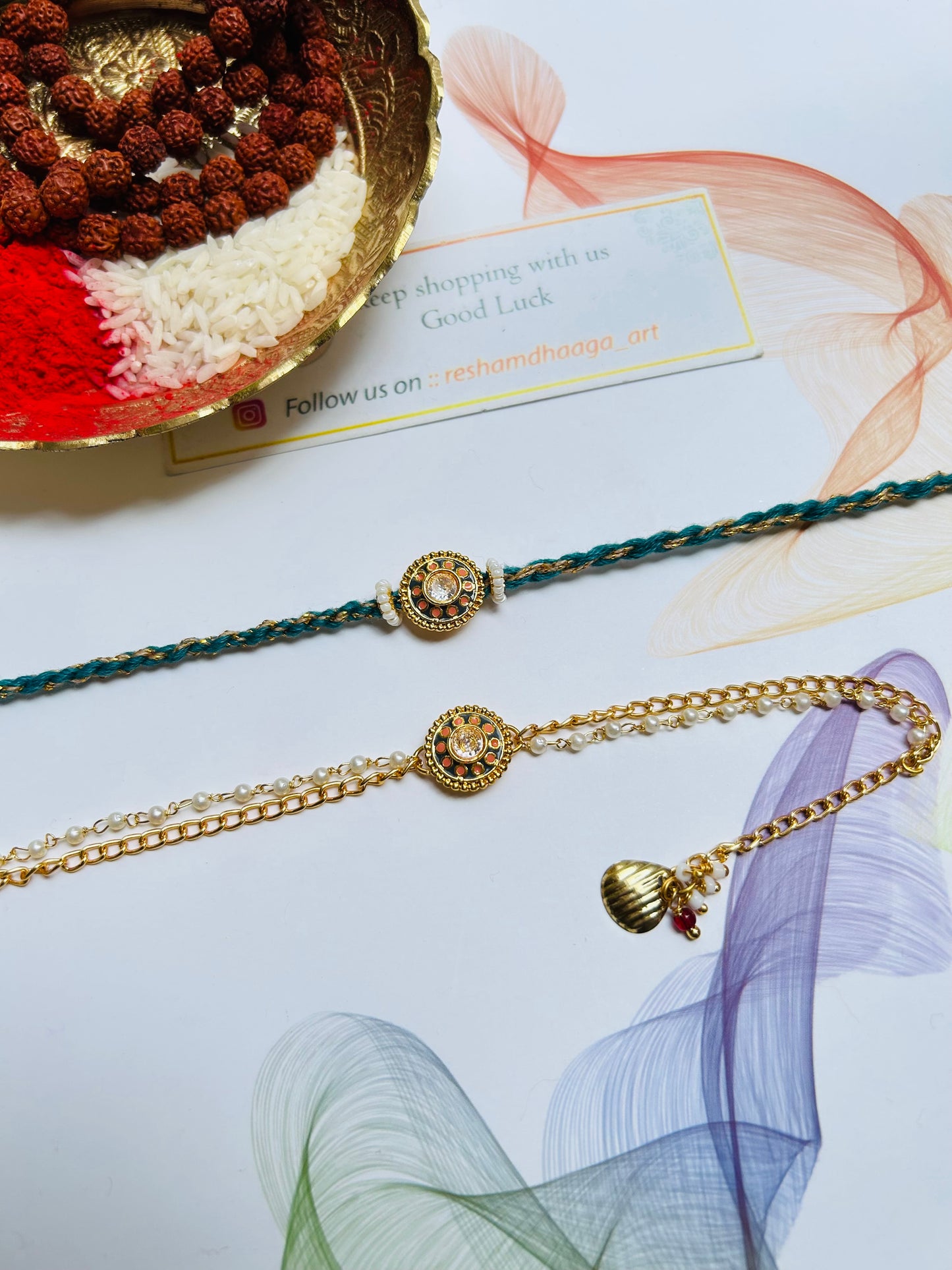 Kundan Couple Rakhi