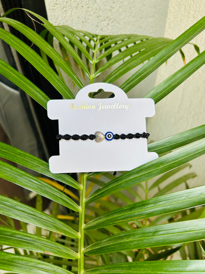 Heart shape fish with evileye unisex bracelet