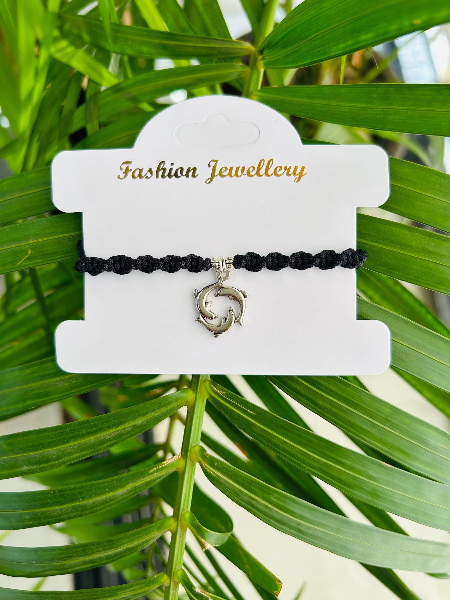 Dolphin with silver beads bracelet