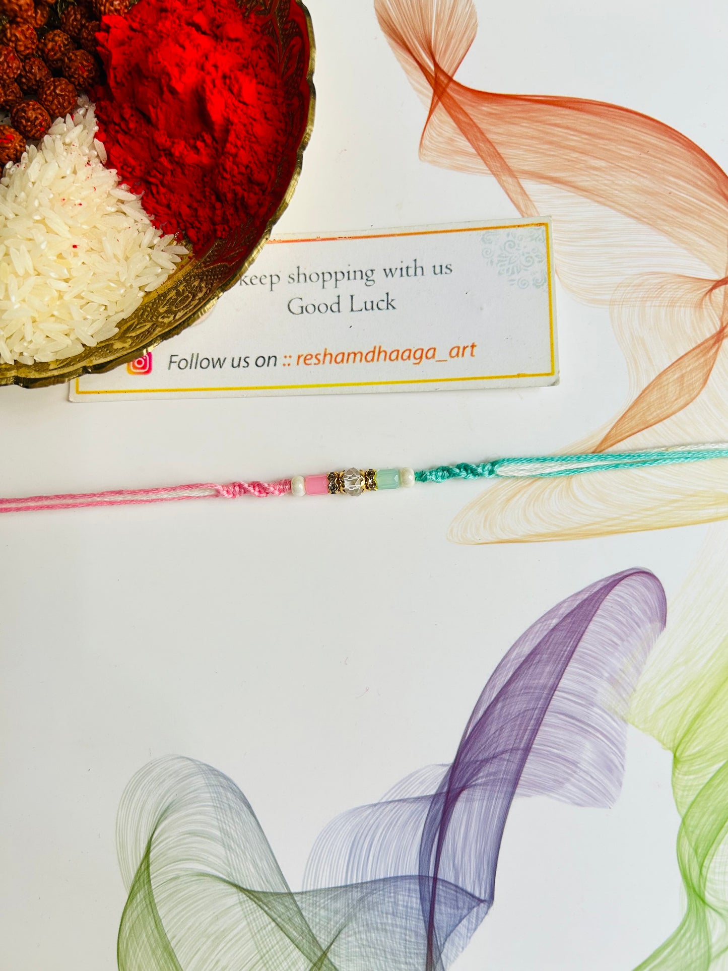 Crystal with double color rakhi