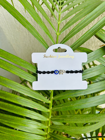 Elephant with evileye unisex bracelet