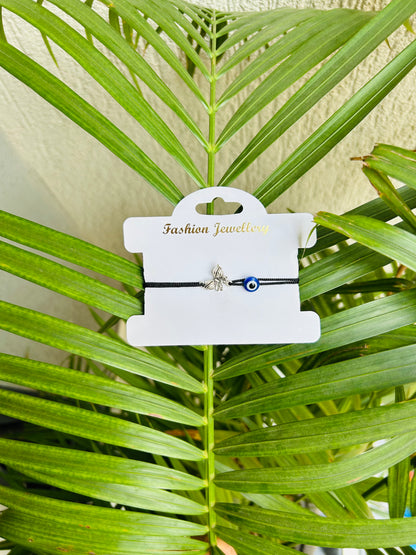Butterfly with evileye bracelet