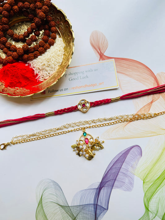 Kundan Couple Rakhi