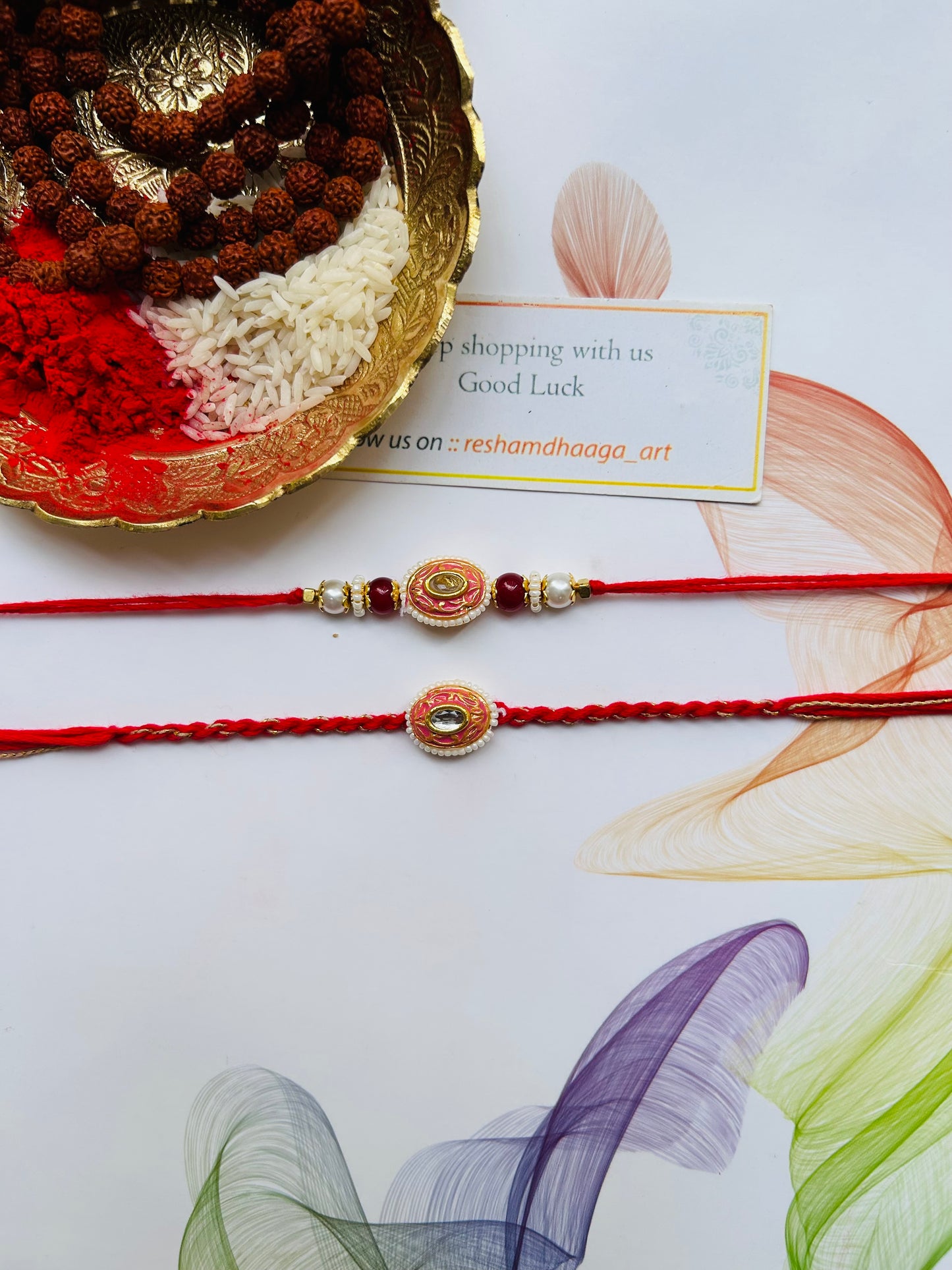 Kundan Couple Rakhi