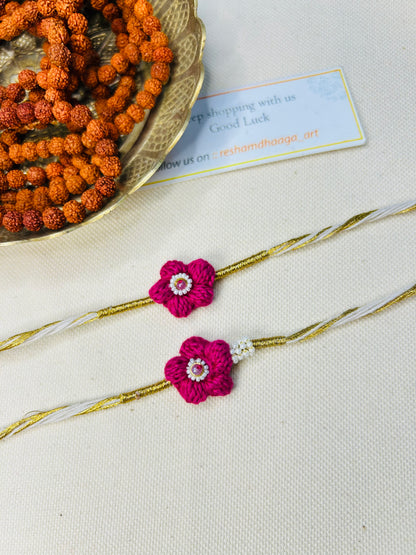 Flower Crochet Couple Rakhi