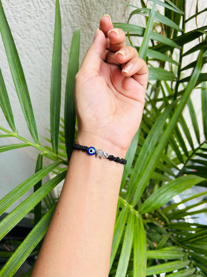 Elephant with evileye unisex bracelet
