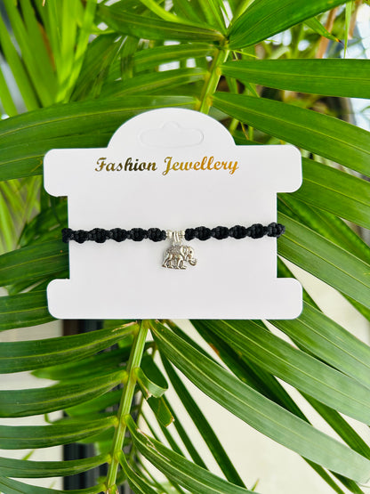 Hanging elephant with beads adjustable anklet