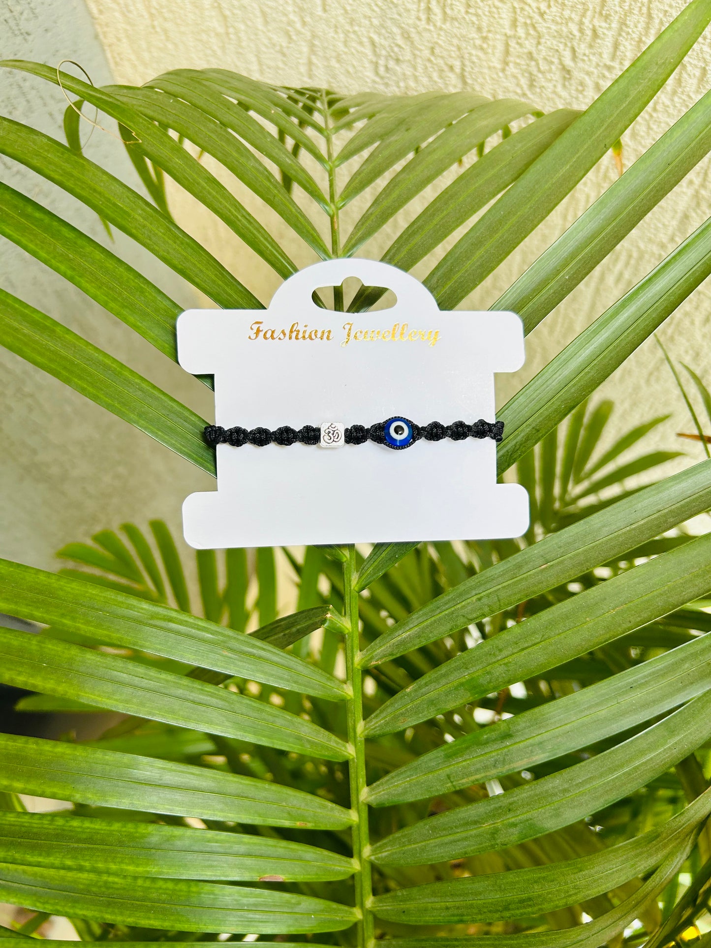 Om with evileye couple bracelet
