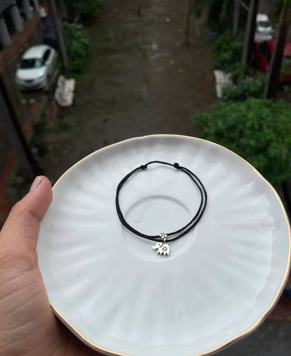 Adjustable Anklet - Flower with Elephant