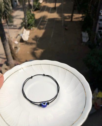 Evileye with black beads anklet