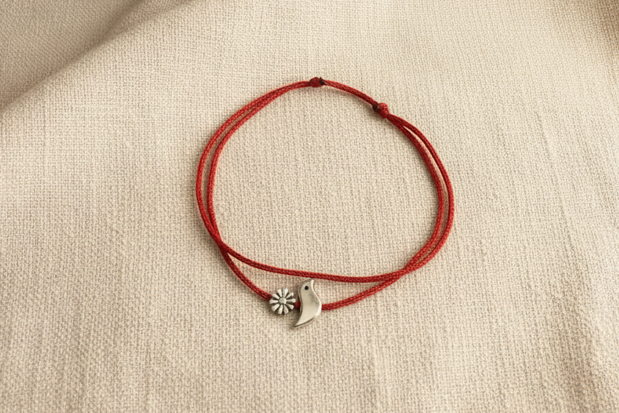Sparrow with flower Anklet