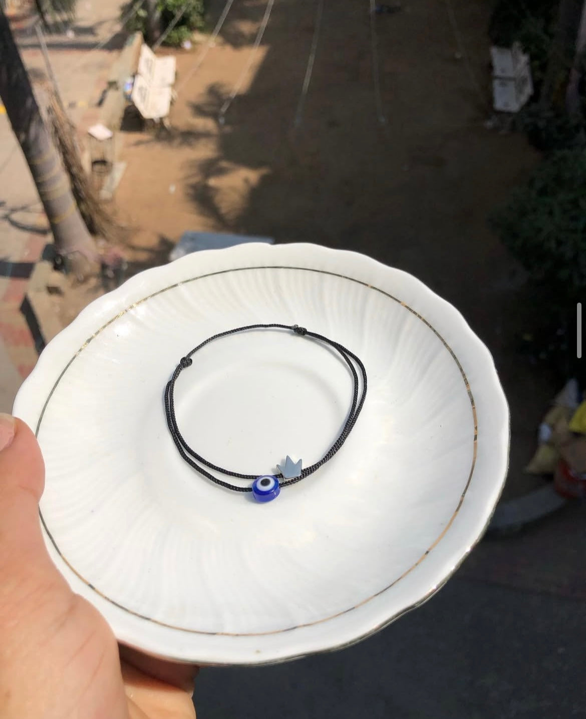 Adjustable Anklet - Evil eye & Crown