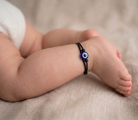 Evil eye baby anklet