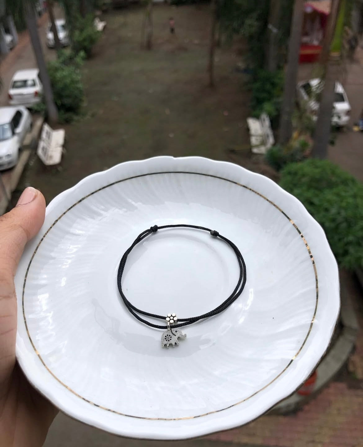 Adjustable Anklet - Flower with Elephant