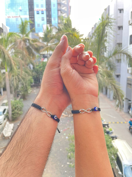 Infinity with Evil eye Couple Bracelet Combo
