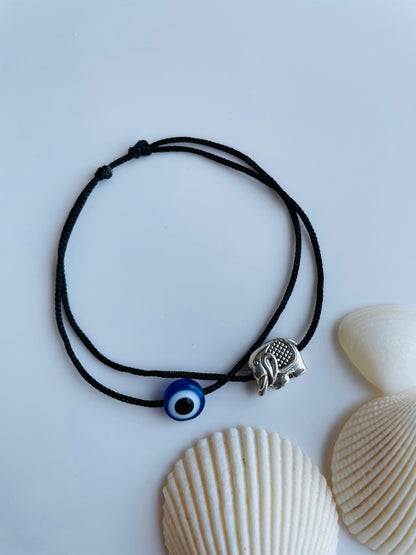Evil eye with Elephant Anklet