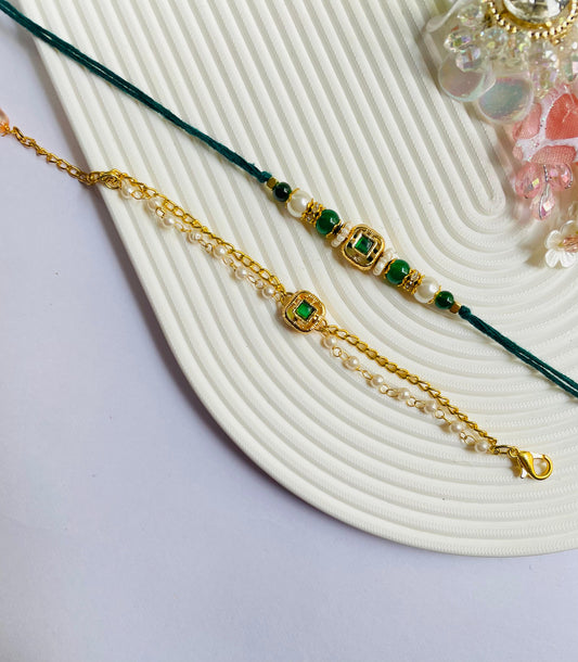 Kundan Couple Rakhi