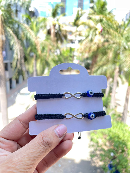 Infinity with Evil eye Couple Bracelet Combo
